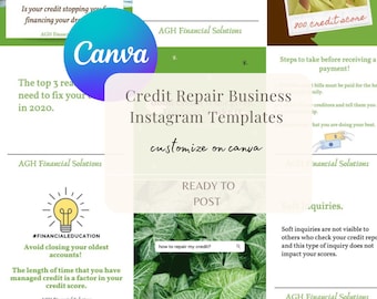 Plantilla Canva para negocios de reparación de crédito, conjunto de 30