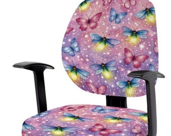 Butterflies and Fireflies Personalized Two-Piece Polyester Office Chair Cover