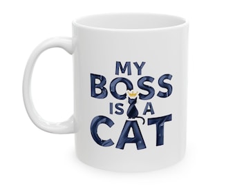 Personalized My Boss Is a Cat Mug for Cat Lovers