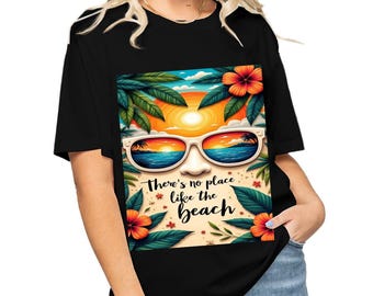 Beach Lover Cotton T-Shirt: Vibrant Colorful Design