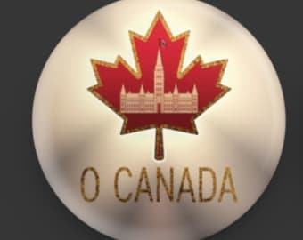 O Kanada Button: parlament, Ahornblatt, Canada Day