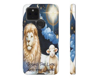 Personalized Christian Jesus Lion and Lamb Tough Phone Case for Google Pixel Models
