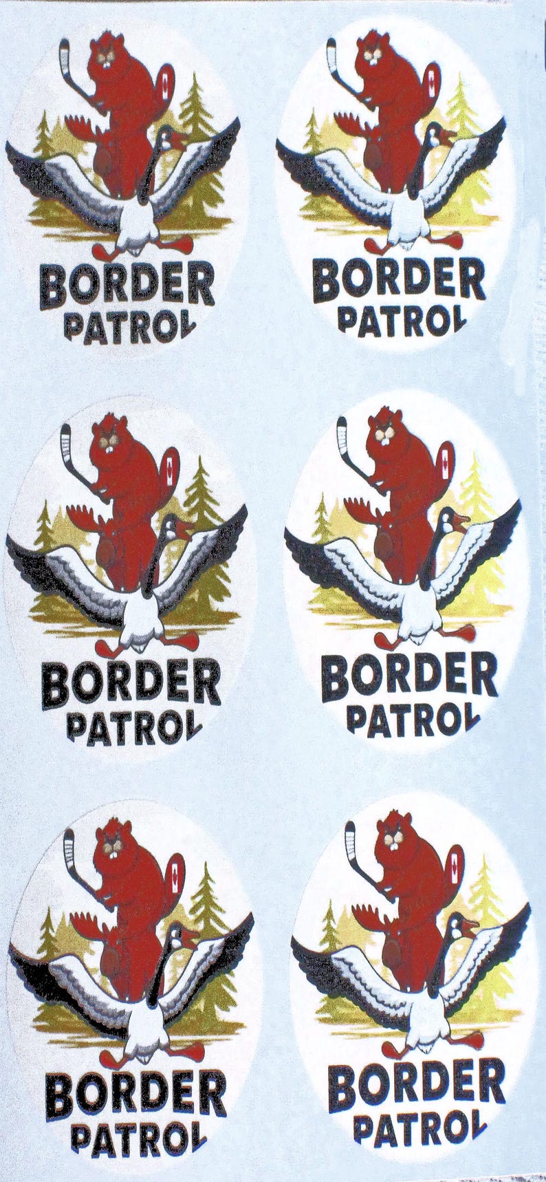 Canadian Border Patrol PVC Sticker: Beaver, Moose, Goose (set of 6) - Etsy