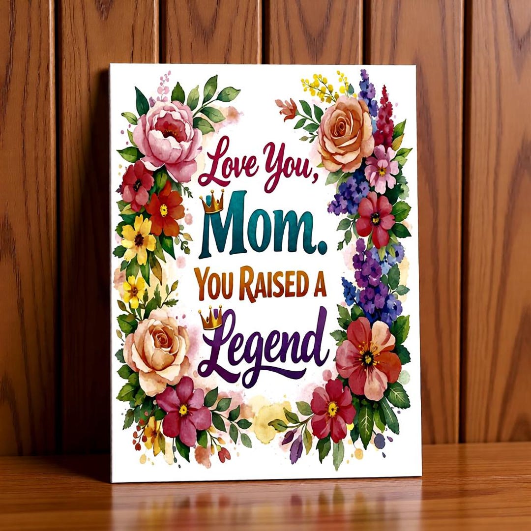 Floral Love You Mom Printable Card - Etsy
