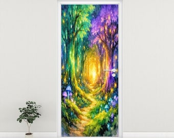 Sticker mural pour porte ou mur Fantasy World