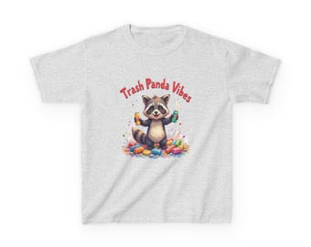 Trash Panda Vibes Waschbär Unisex Baumwolle T-Shirt für Kinder