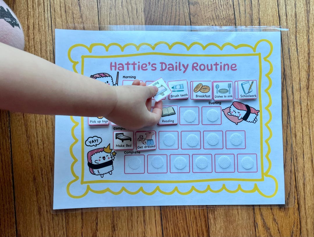 Kids Daily Routine Chart, Printable Daily Task List, Chore Chart for ...