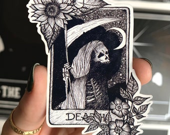 Death Tarot Card Sticker | Gothic Waterproof Sticker | Tarot Card Sticker | Water Bottle, Laptop, Phone Sticker