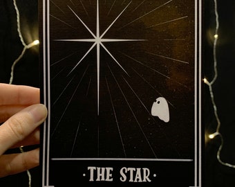 The Star Tarot Card Ghost Print | Witchy Astrology Artwork | Zodiac Gift | Celestial Art