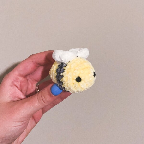 Mini Crochet Bee Plushie | Stress Pet | Bee Plush | Crochet Bee