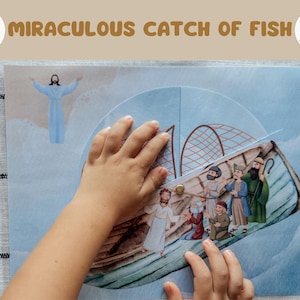 Miraculous Catch of Fish Printable Miracles of Jesus Crafts Bible Hands on Activities for Children Toddlers Homeschool Kinder Sunday School