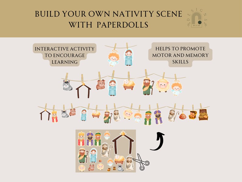 Nativity Paper Dolls Printable Game Birth Story of Jesus Bible Story ...