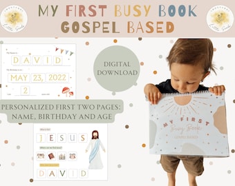 Busy Book Toddler Preschool My First Gospel Based Religious and Personalized Quiet Book  Bible Learning Fun Activities Lessons