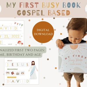 Libro de actividades para niños pequeños en edad preescolar: Mi primer libro de actividades bíblicas basado en el Evangelio, religioso y personalizado. Lecciones divertidas y lecciones.