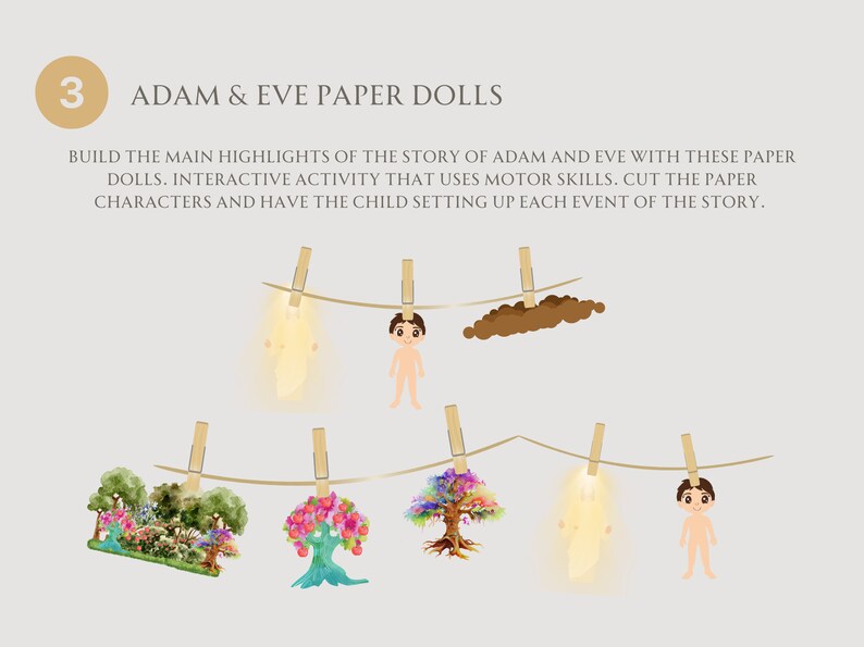 Adam and Eve Activity Bundle Story Cards Spinner Wheel Paper Dolls Etsy