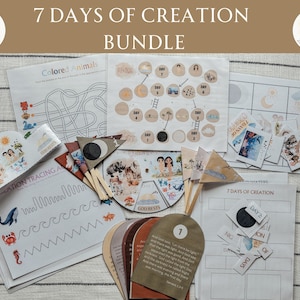 7 Days of Creation Bundle Digital Download The beginning Bible Story Cards Activities Gospel Lessons Sunday School Church Busy Activities