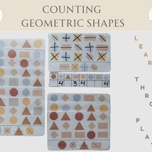 Geometric Shapes Counting Activity Homeschool Engaging Lesson for kids Preschool Kindergarten Learning Material