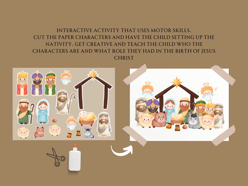 Nativity Paper Dolls Printable Game Birth Story of Jesus Bible Story ...