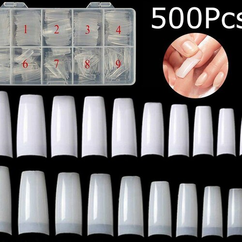 500pcs Acrylic Nails Tips Artificial Fake French Half False Etsy