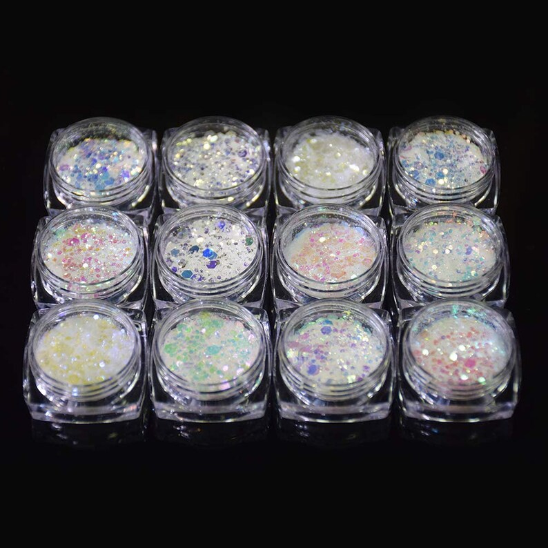 Glitter Multicolor Holographic Flakes Glitter Flakes Chunky Etsy