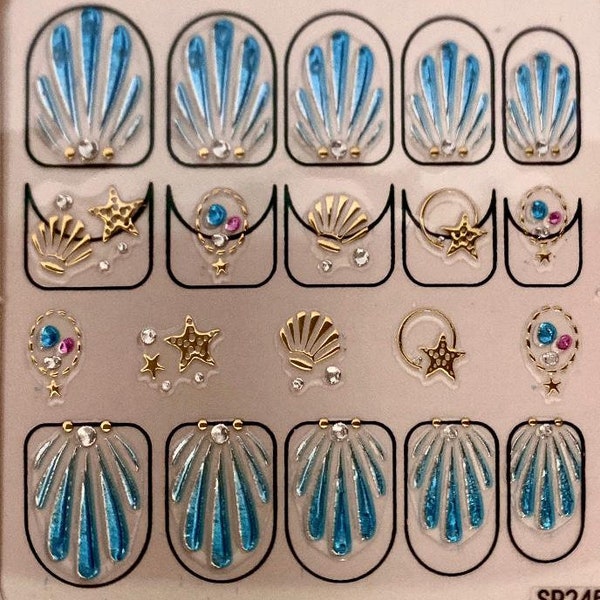 Nail Decals, Mermaid Nail Decal, Mermaid Nail Stickers, Nail Stickers, Nail Art, Mermaid Nails, Trending Nails Stickers, Ocean Nail Decal