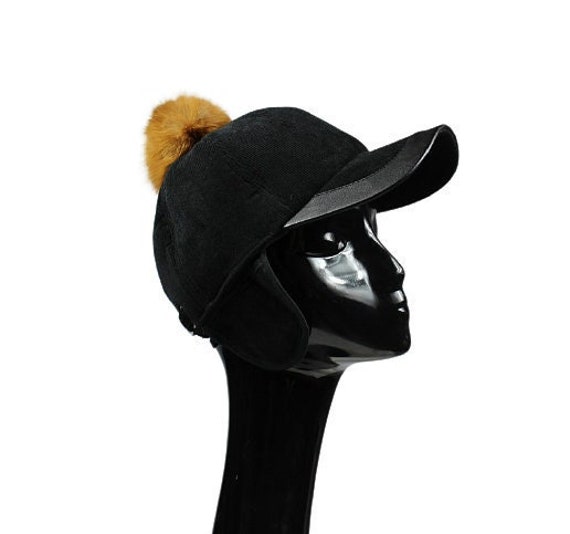 Warm Velvet Hat With Natural Fox Fur - Etsy display picture 1