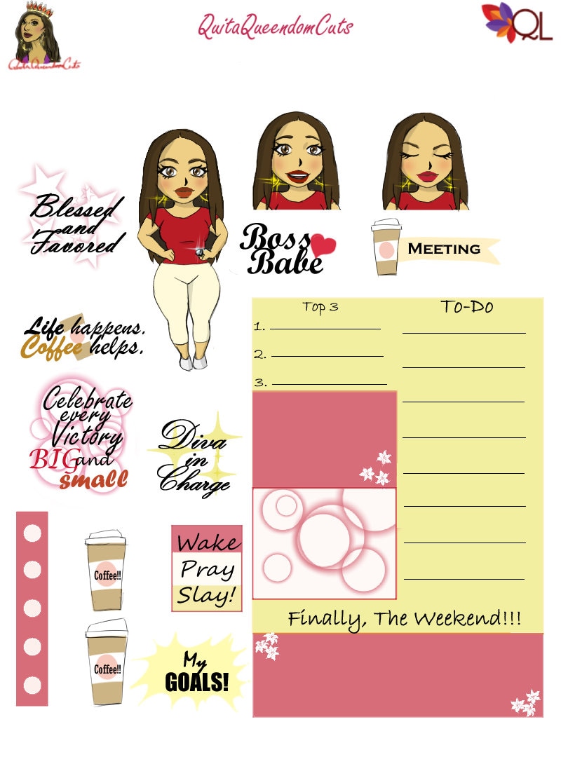 Africanamerican Planner Stickers Etsy