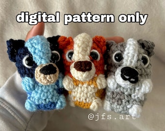 DIGITAL PATTERN Heeler Puppies Crochet 3-in-1 Low-Sew Character Crochet PDF