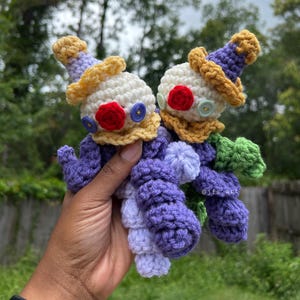 Crochet Curly Clowns | Funky Circus Clown Plush with Swirly Limbs | Amigurumi lanky plush | Crochet jester doll | long legged plush