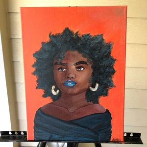 Orange Lady Acrylic Painting