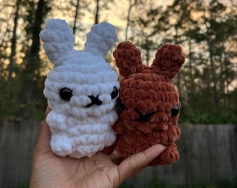 Crochet Miffy Bunny Plush | Amigurumi Bunny | Brown and White Bunny Toy