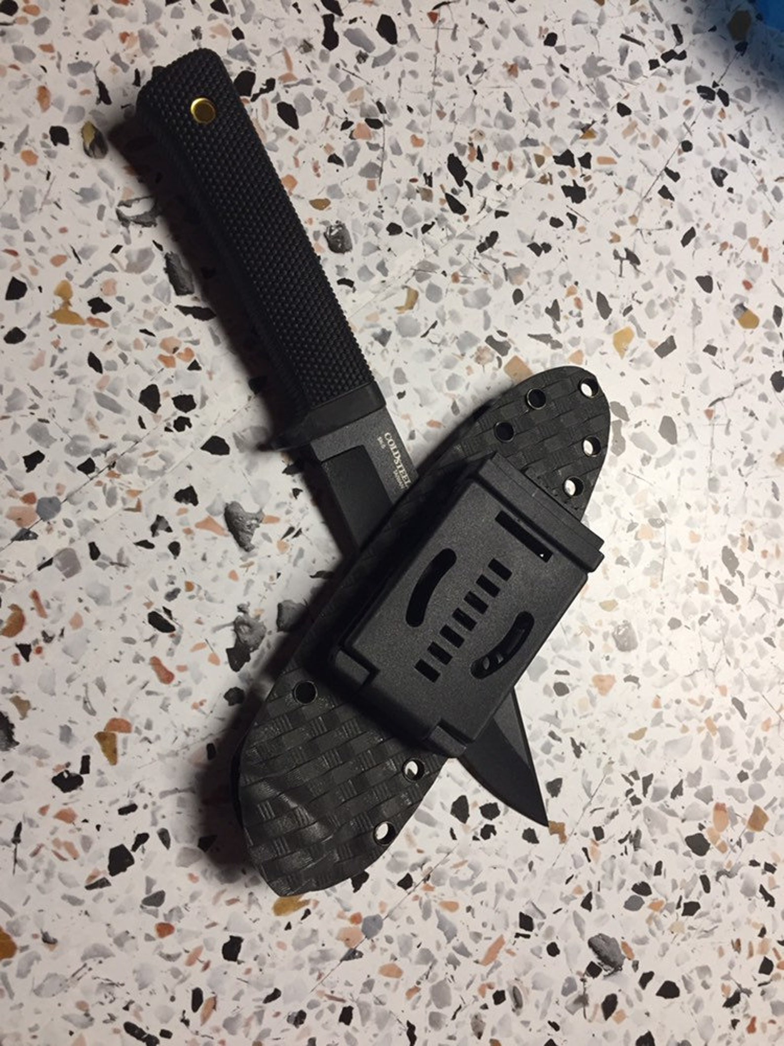 Cold Steel SRK kydex sheath black basket weave pattern. Etsy