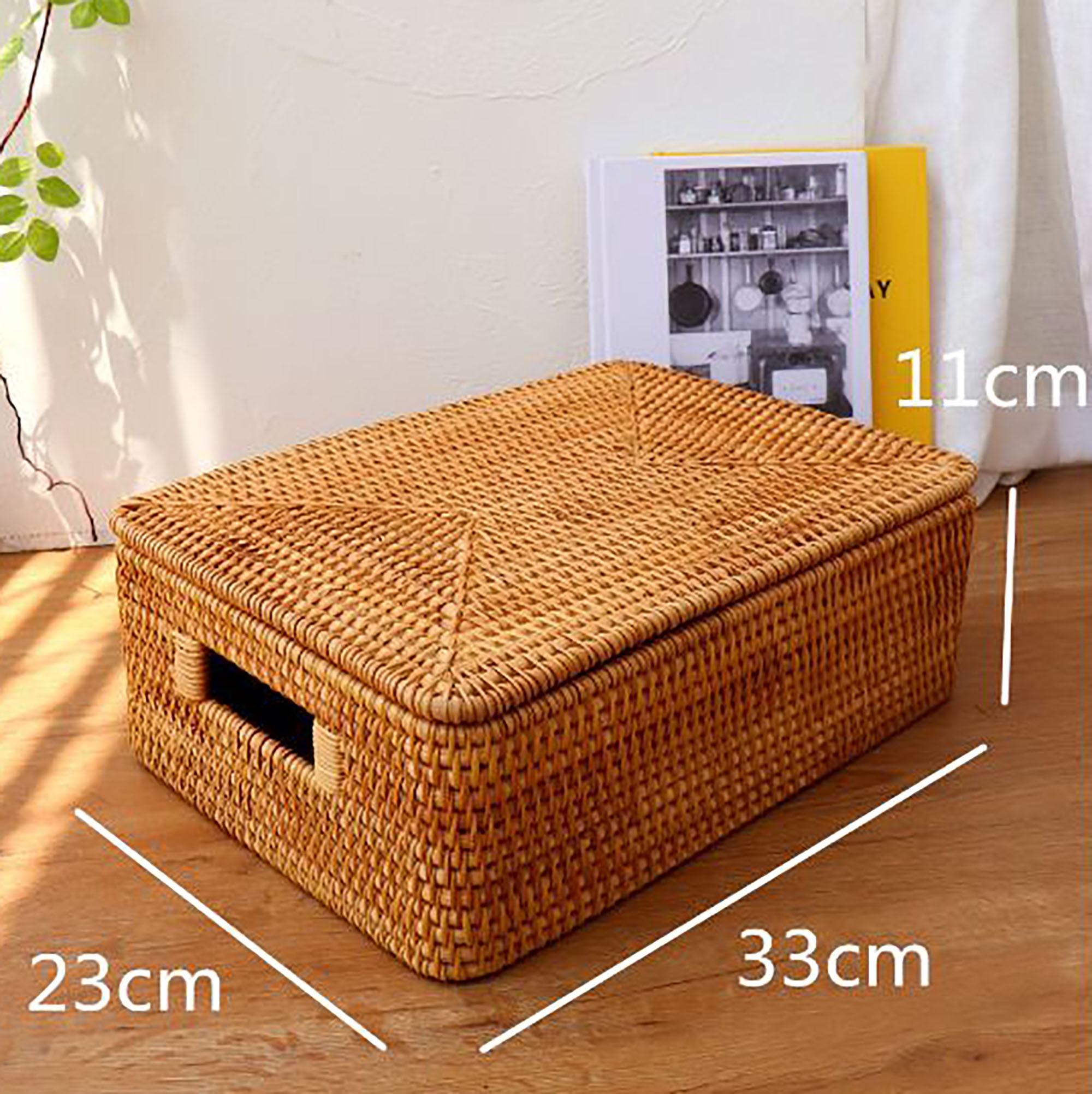 Rattan Woven Ottoman Basket With Lid Storage Basket With Etsy UK