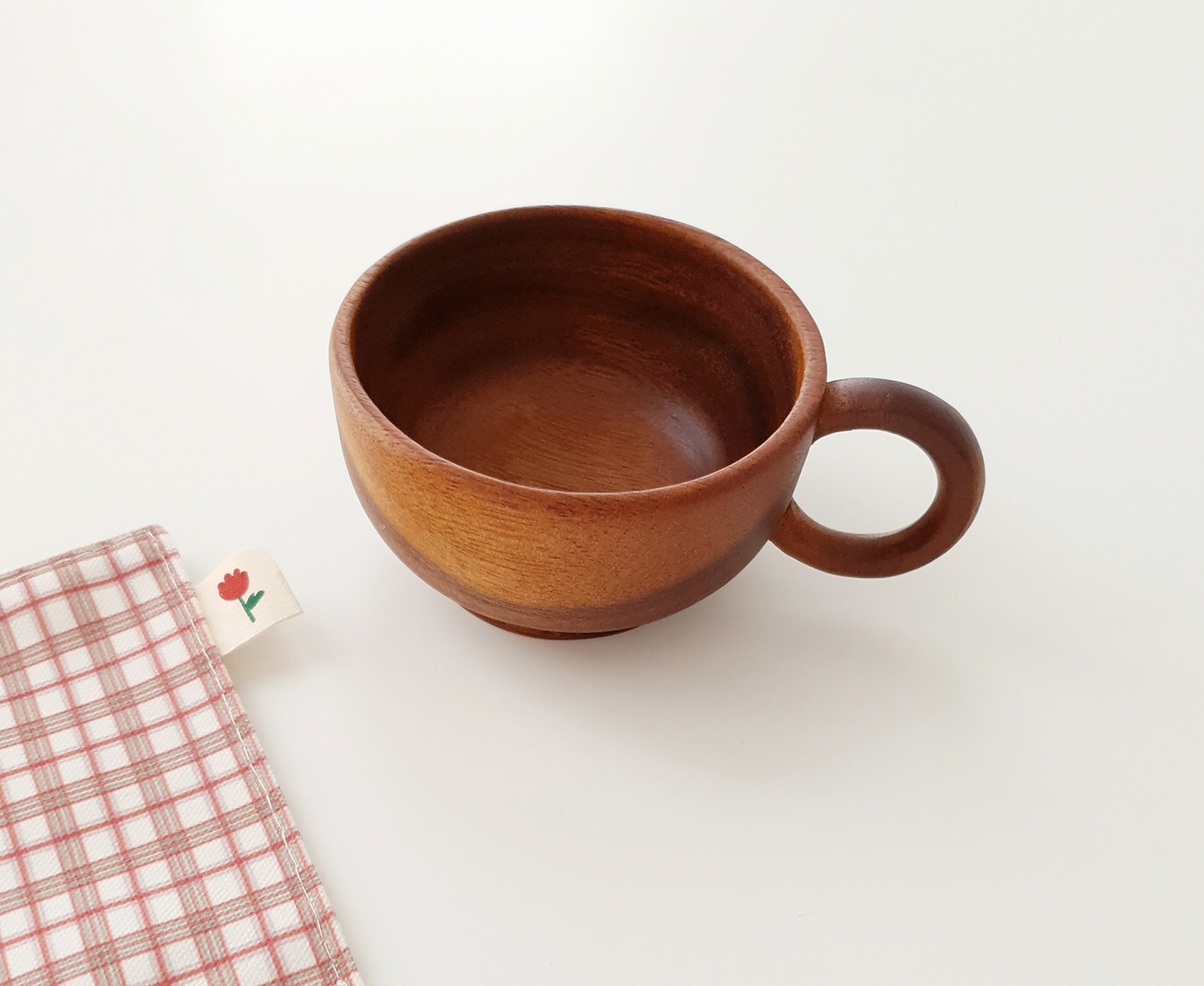 Set of 2pcs Handmade Oak Wooden Coffee Mug With Handle Coffee Etsy