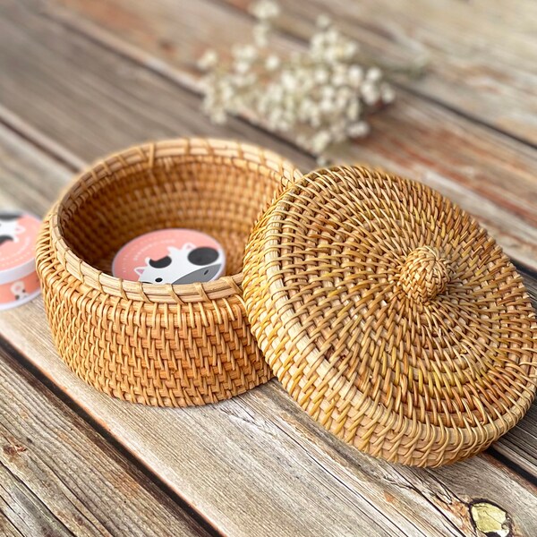Small Basket With Lid Etsy