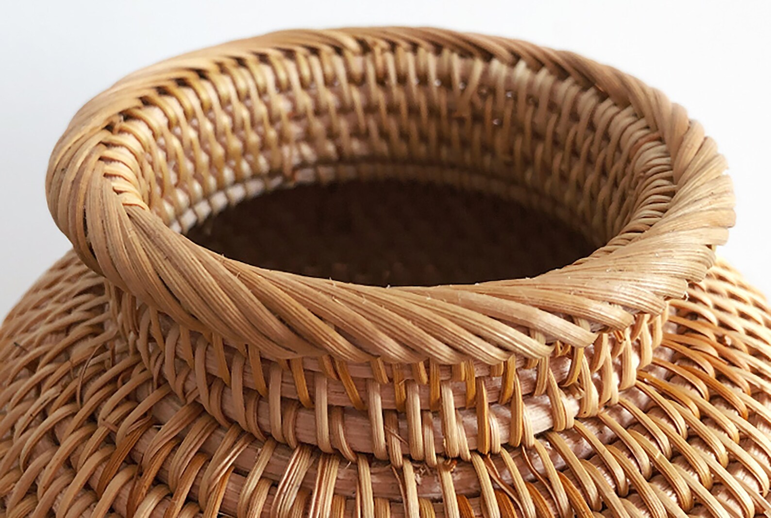 Rustic Rattan Vase for Coffee Table Decoration Small Flower Etsy