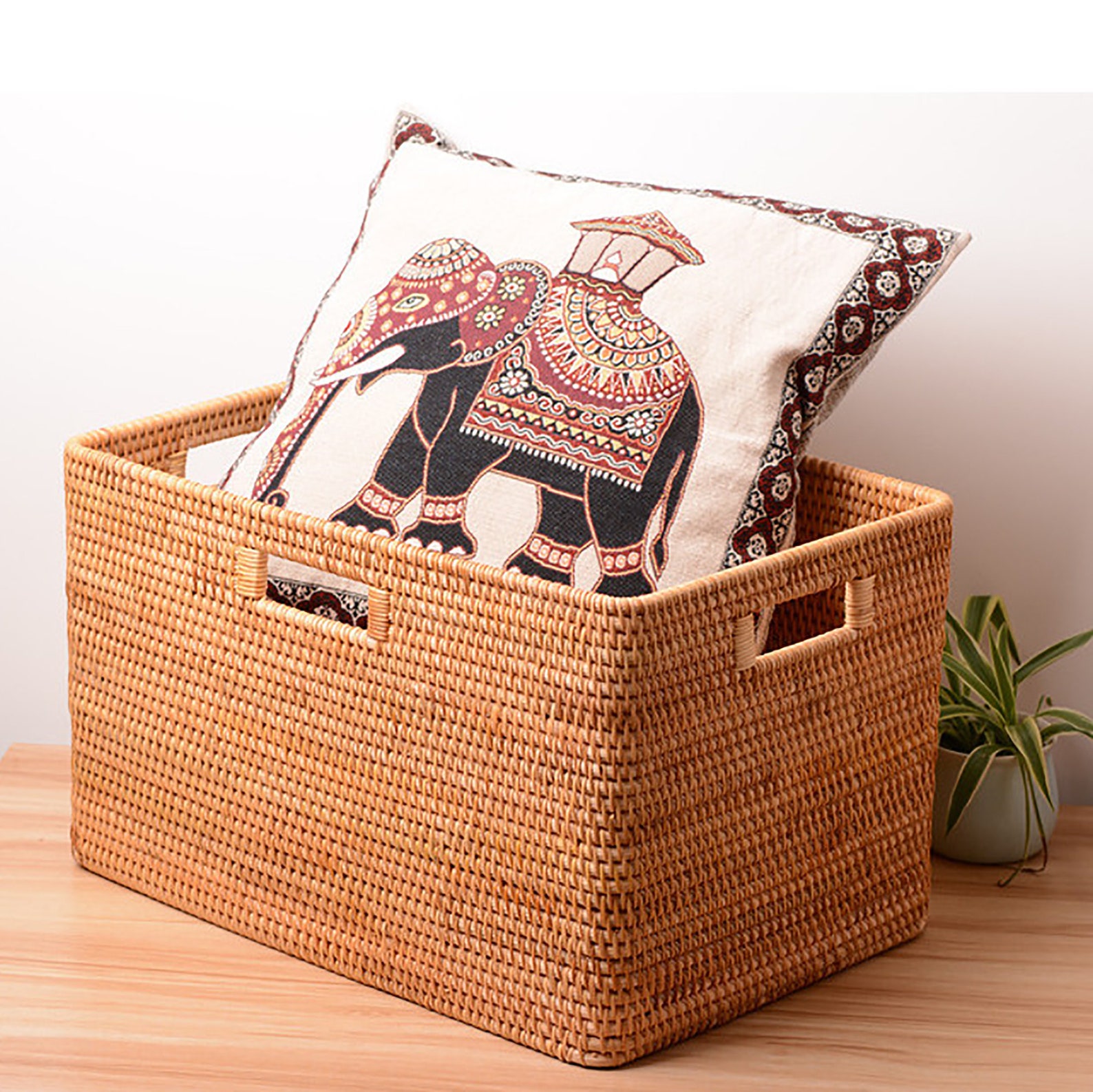 Large Ottoman Woven Basket with handles 20'' Basket Etsy