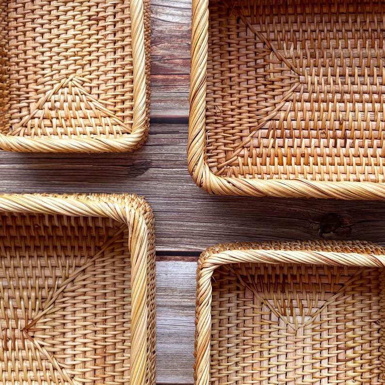 Fruit Storage Basket Rustic Woven Rattan Basket Serving Ottoman Wicker Baskets For Catchall Home Decor Home Living Keyforrest Lt