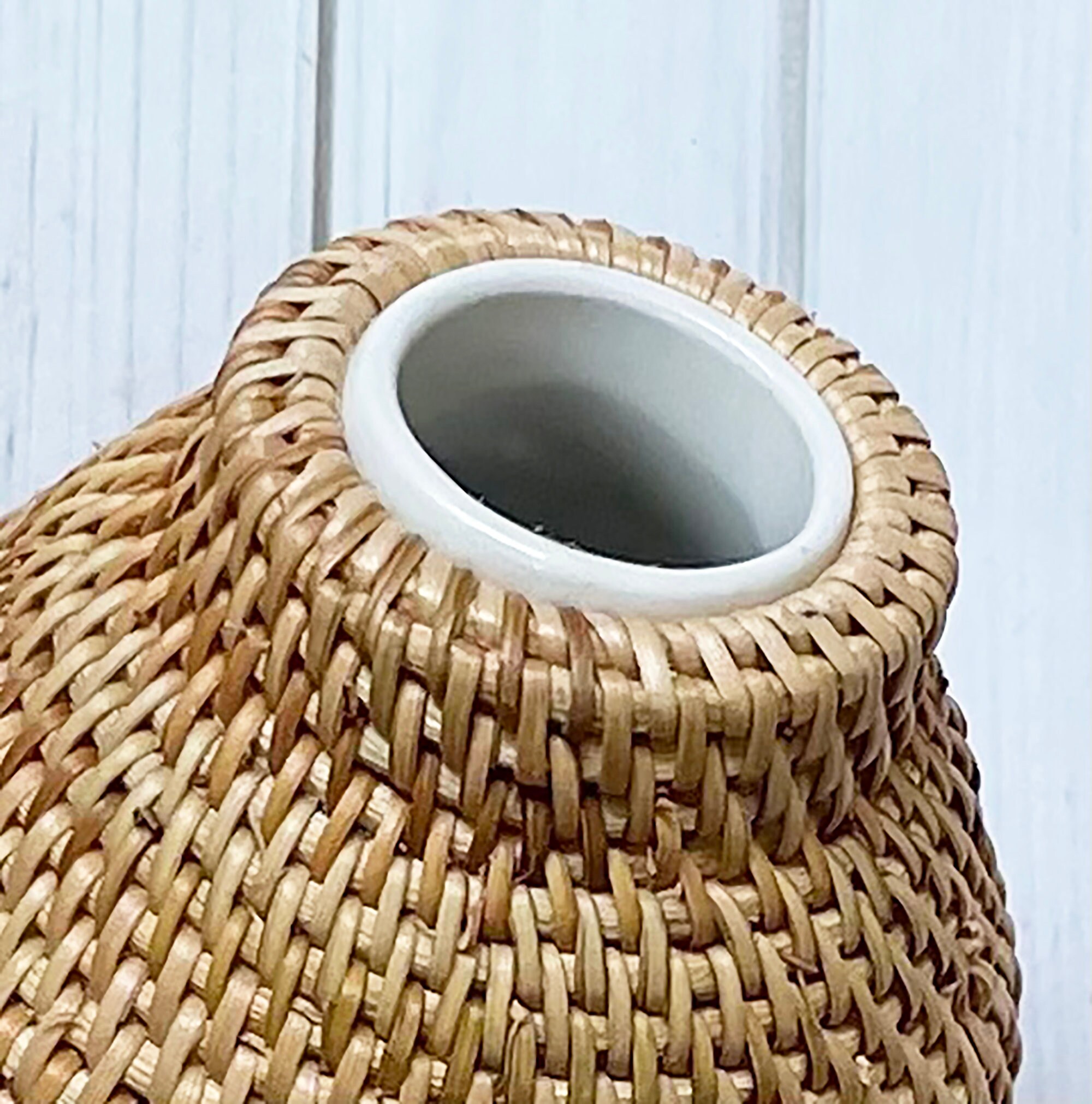 Rustic Mini Rattan Vase for Coffee Table Decoration Small Etsy