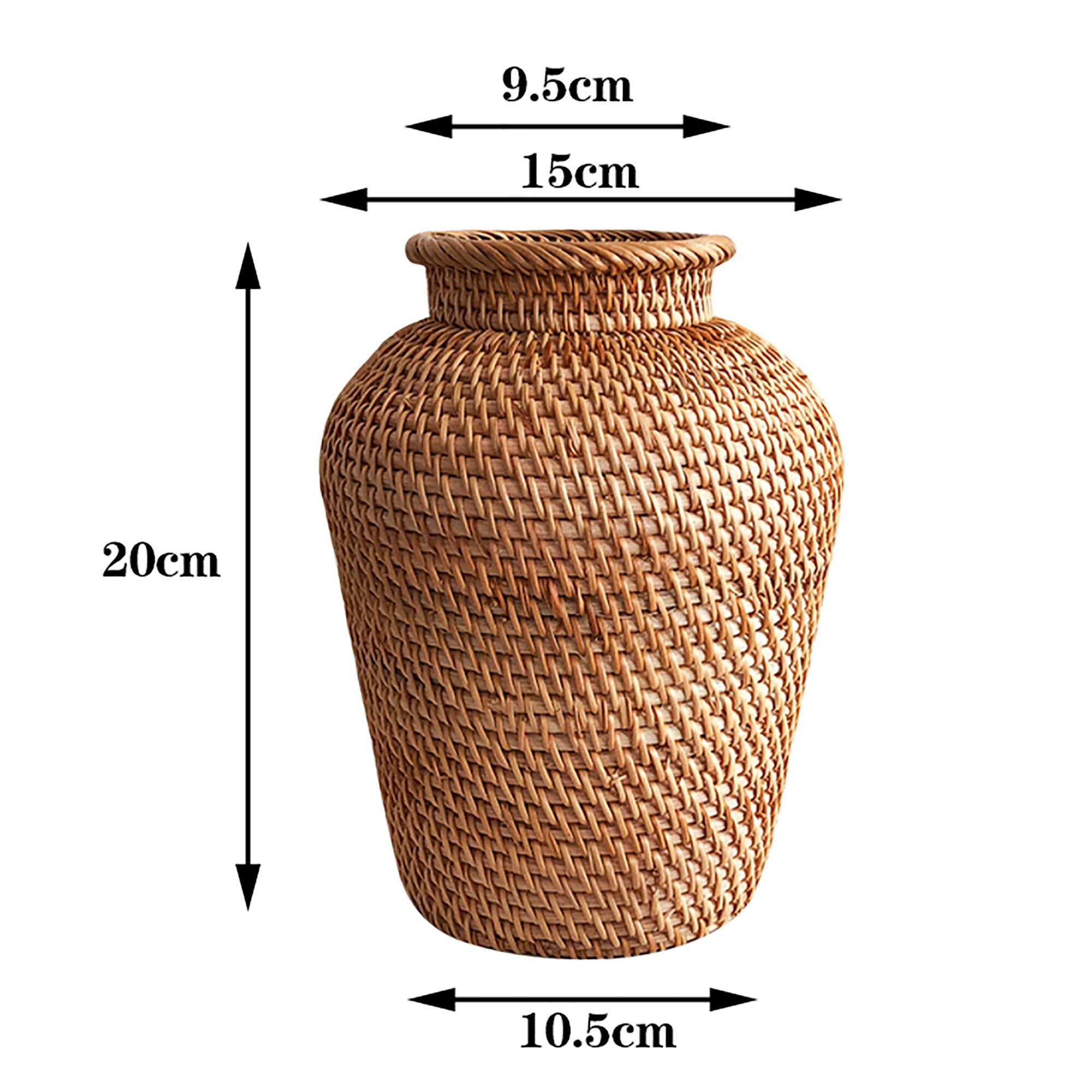 Rustic Rattan Vase for Coffee Table Decoration Small Flower Etsy