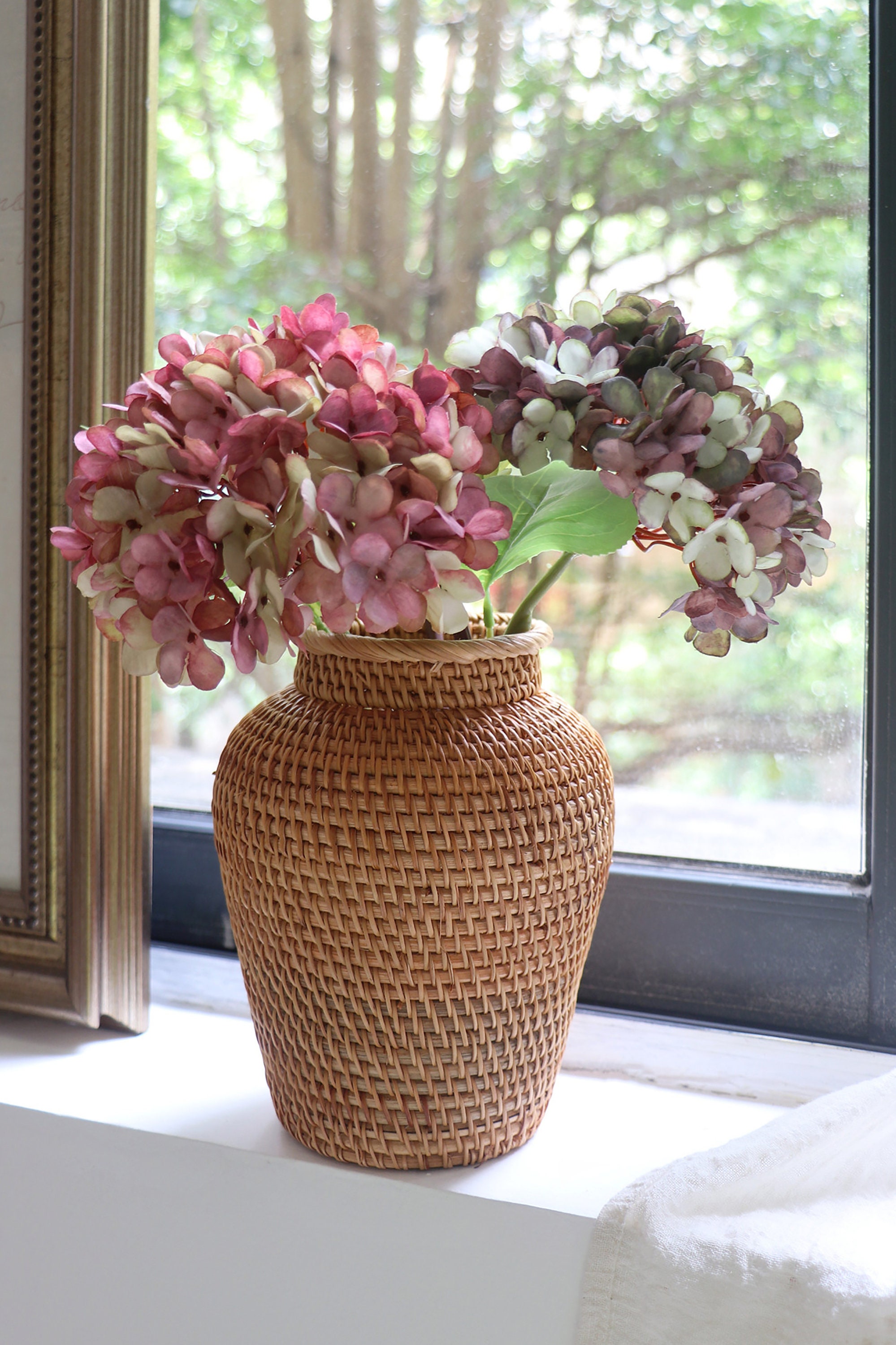 Rustic Rattan Vase for Coffee Table Decoration Small Flower Etsy