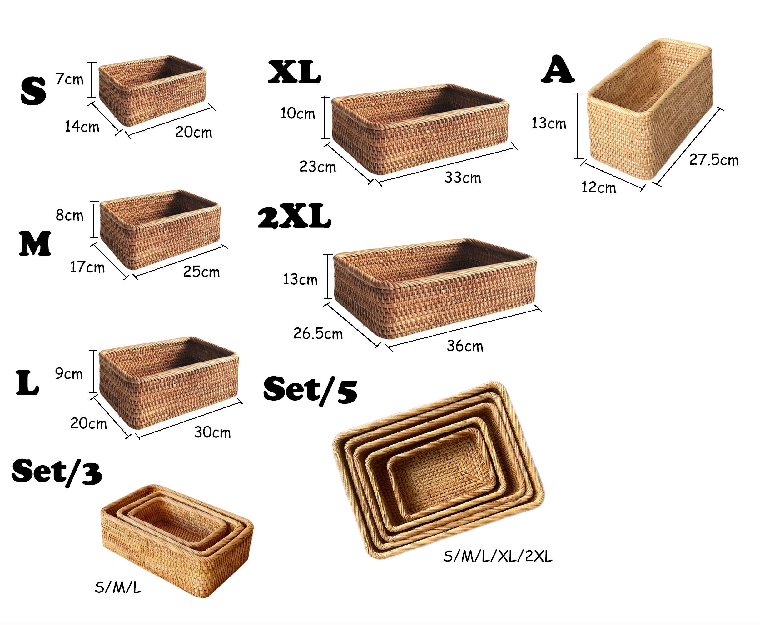 Rustic Rattan Basket Ottoman Wicker Baskets for Home Office Etsy Canada