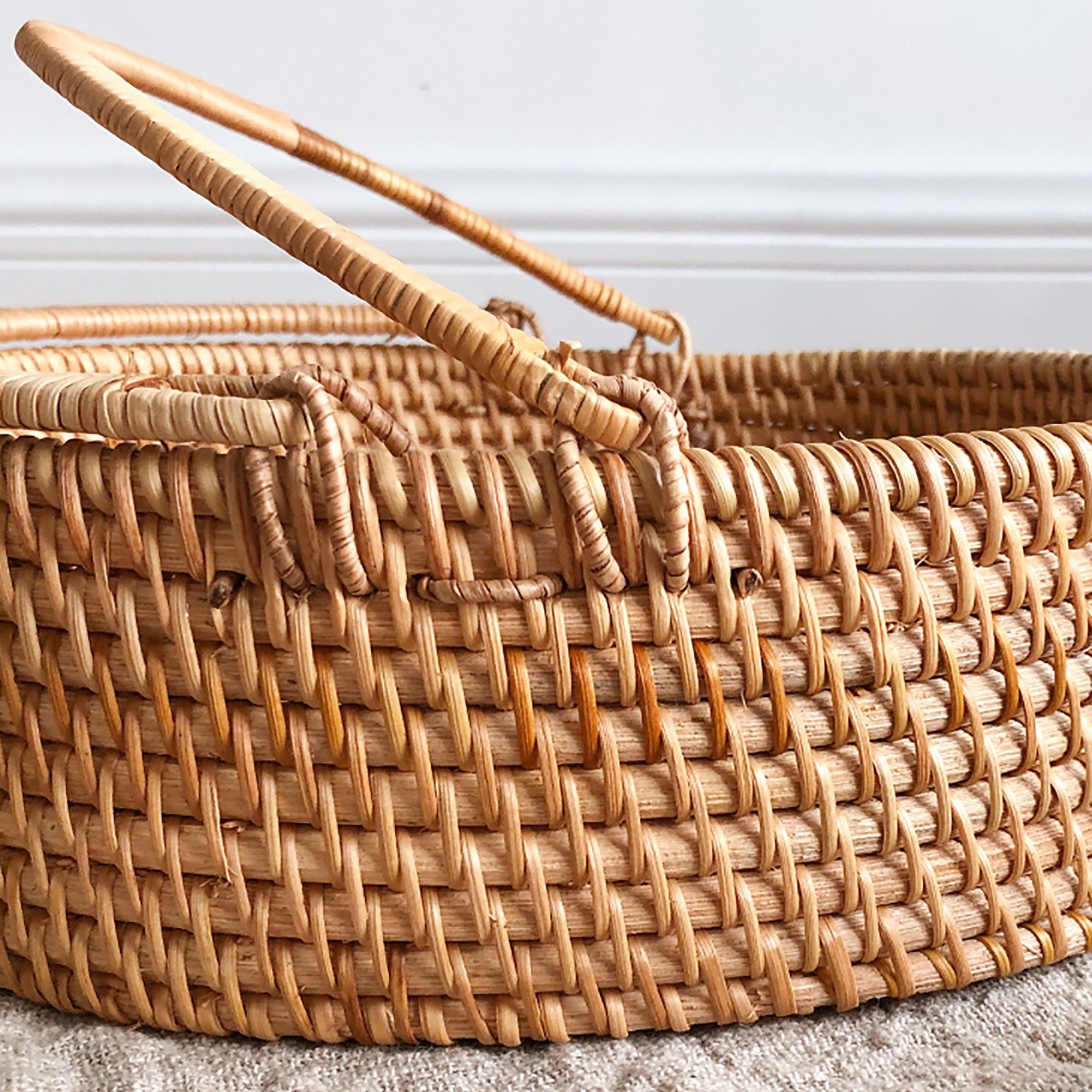 Fruits Basket with Handle Wicker Basket for Home Organizing Etsy