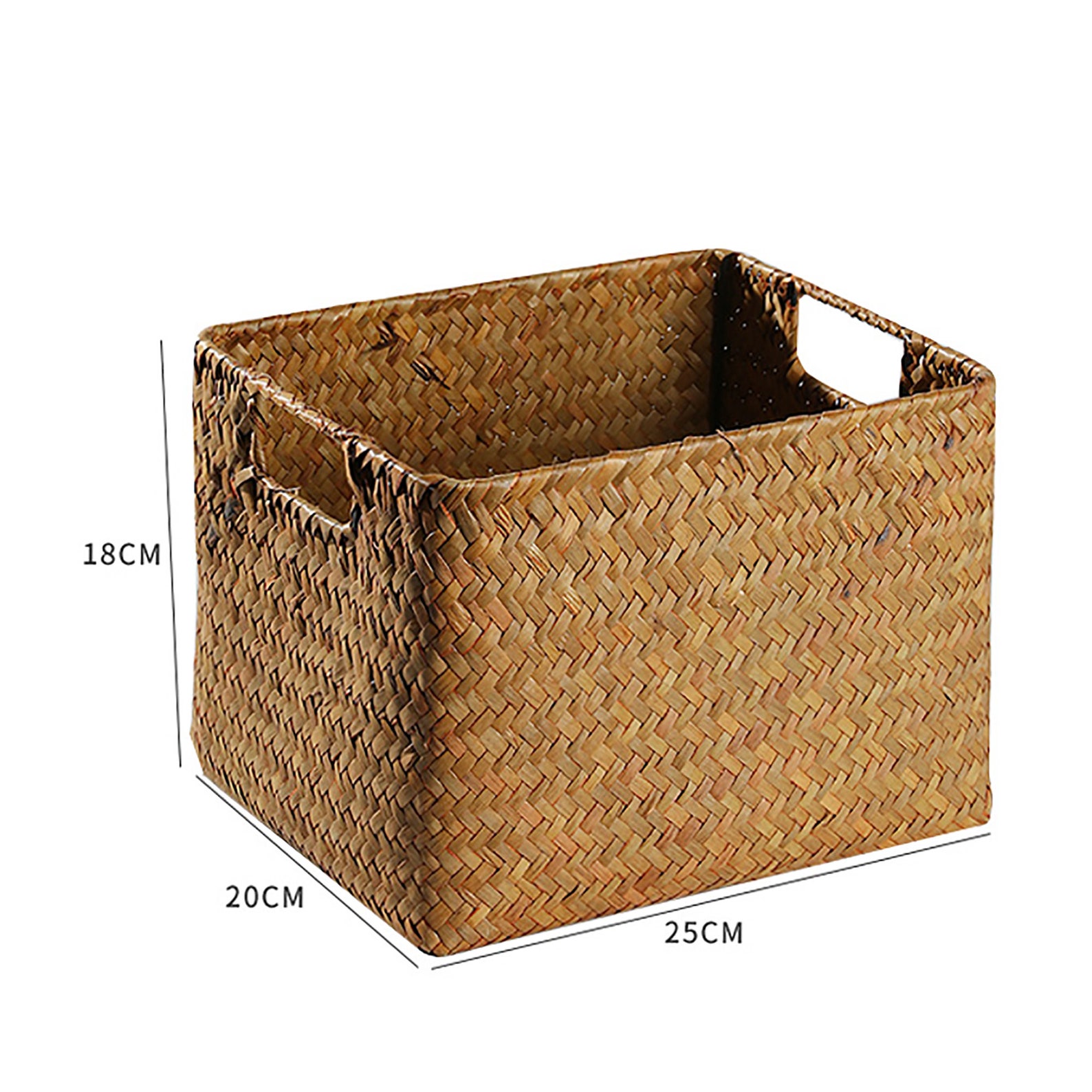 Straw Storage Basket With Handles Seagrass Woven Basket Etsy