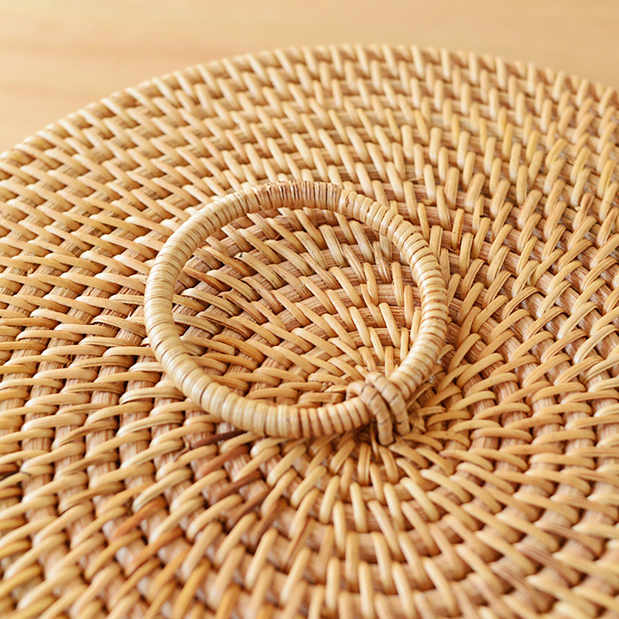 Round Rattan Basket with Lid Jewelry Basket Fruit Storage Etsy