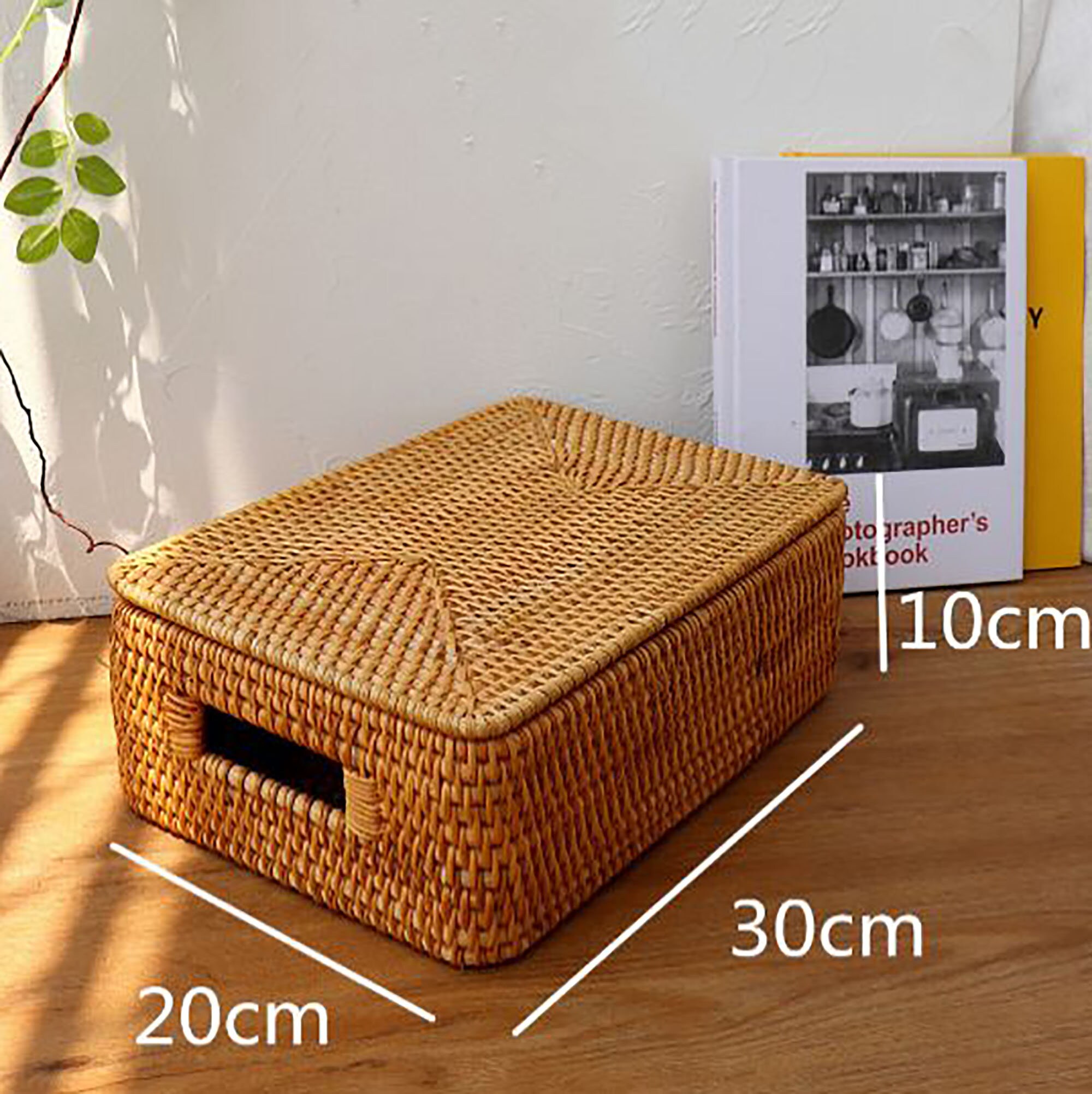 Rattan Woven Ottoman Basket With Lid Storage Basket With Etsy Australia