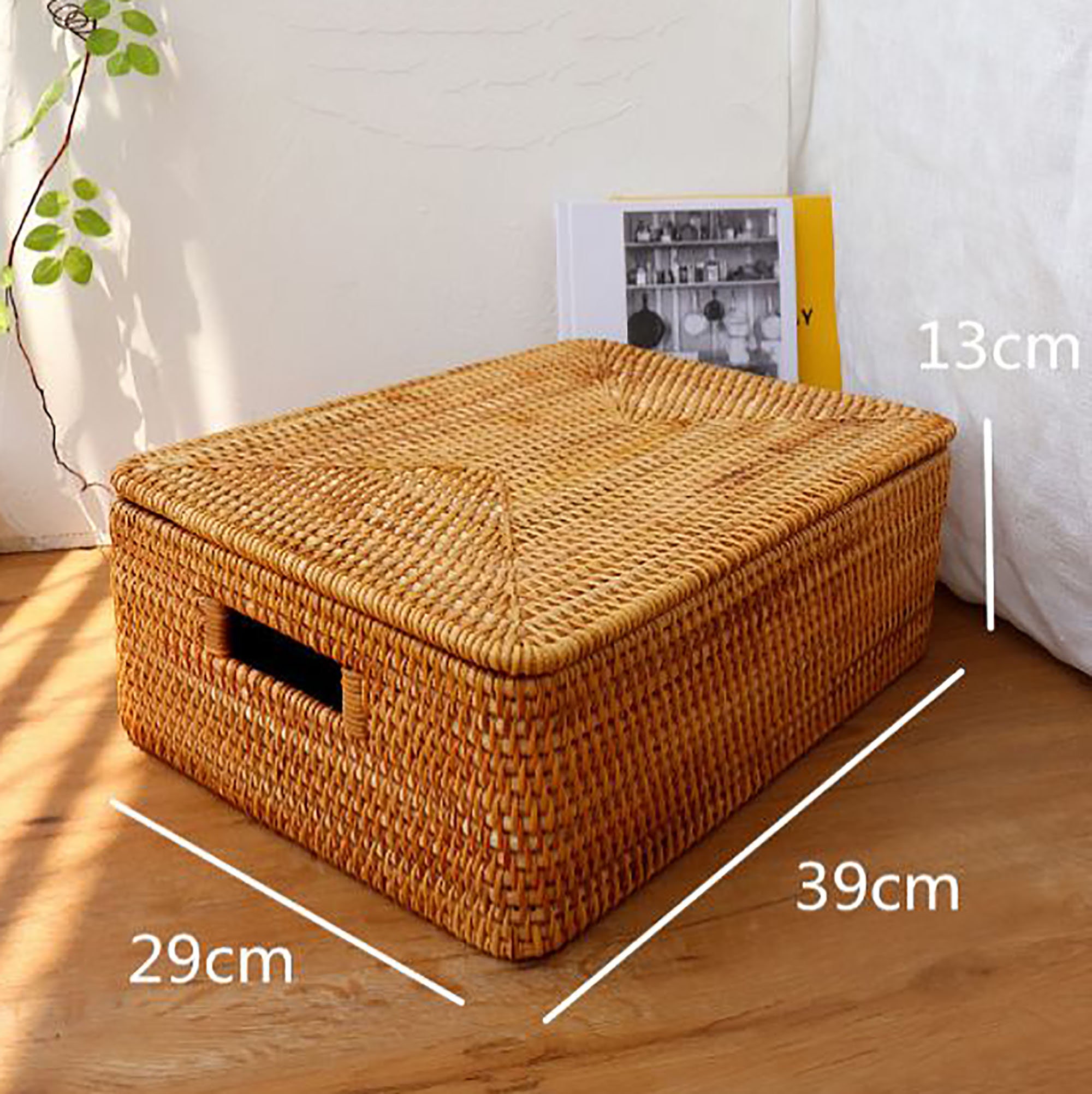 Rattan Woven Ottoman Basket With Lid Storage Basket With Etsy UK