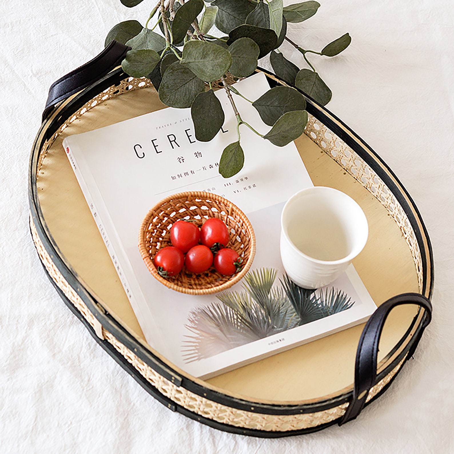 Woven Decorative Tray for Coffee Table Serving Rattan Tray Etsy