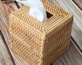homeloo Woven Seagrass Straw Square Tissue Box Cover Holder Original homeloo Woven Seagrass Straw Square Tissue Box Cover Holder Original