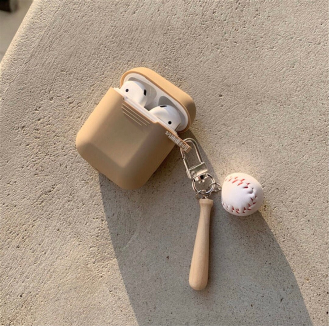 Baseball Airpods Case Keychain Silicone Airpod Case Airpod Etsy